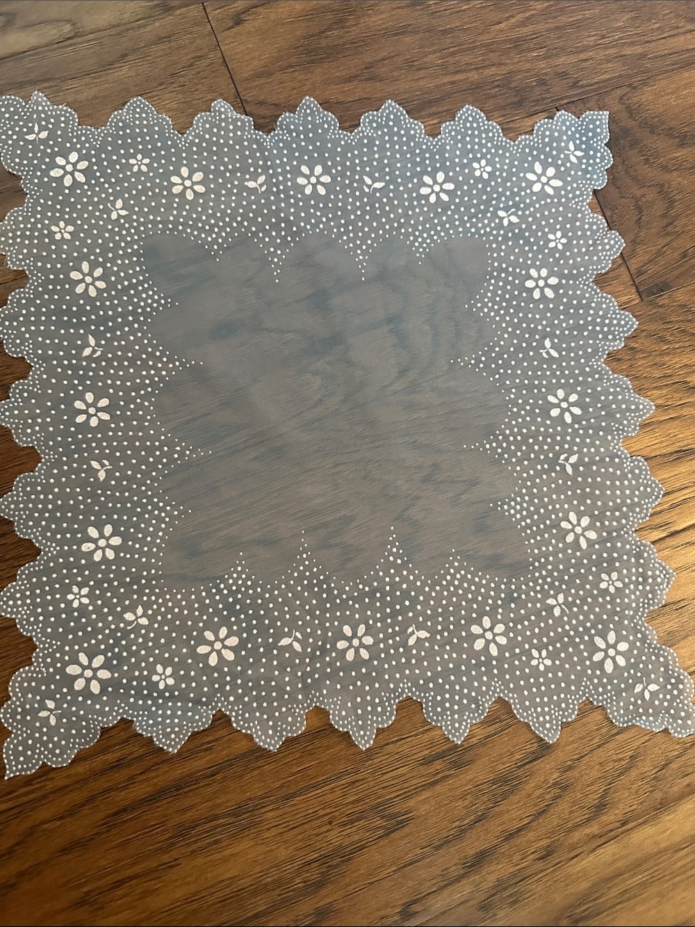 Gray Floral sheer handkerchief